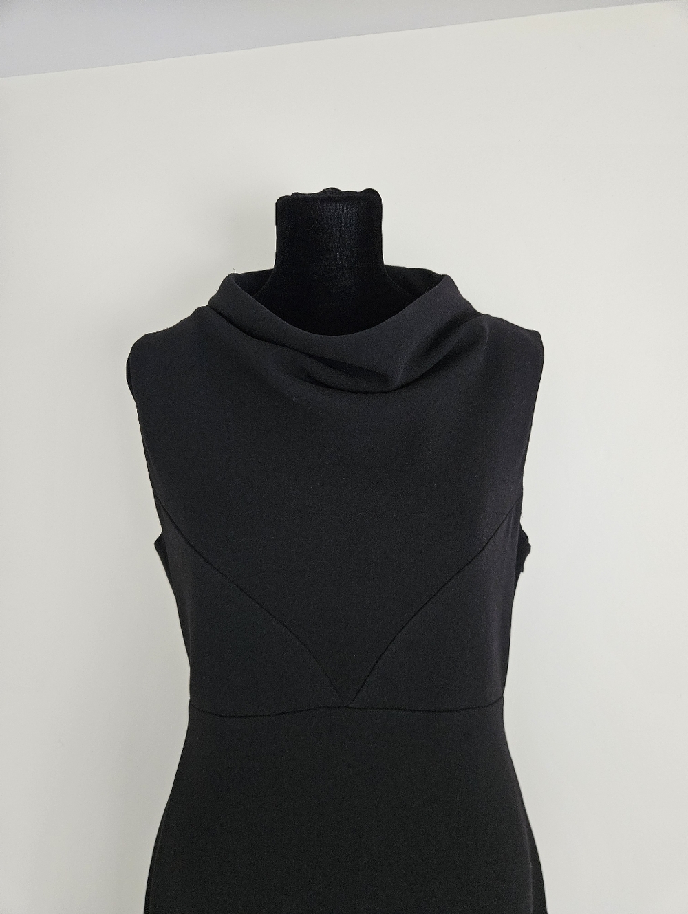 Talbots Sleeveless Black Cowl Neck Sheath Dress